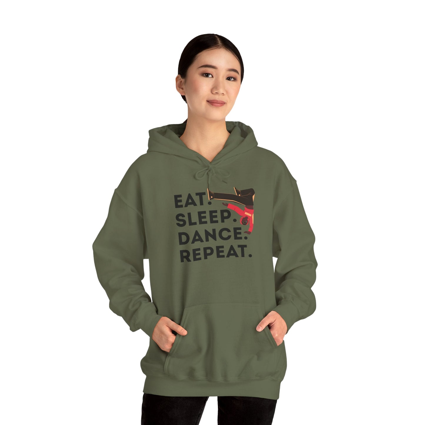 "Eat Sleep Dance Repeat" Unisex Dance Hoodie – Bold B-Boy Streetwear Sweatshirt