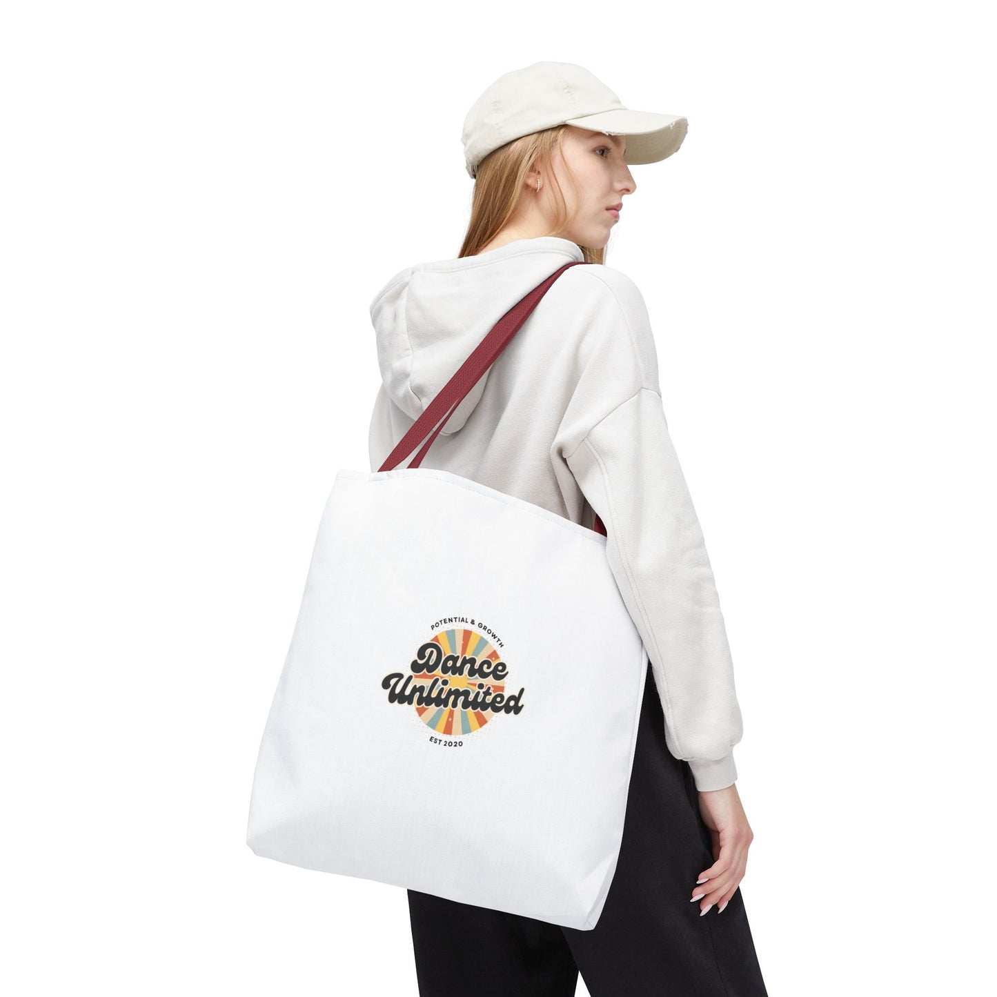 "Dance Unlimited, Potential & Growth" Canvas Tote Bag – Retro Graphic Dance Bag | Stylish Reusable Dance Tote for Dancers & Dance Moms