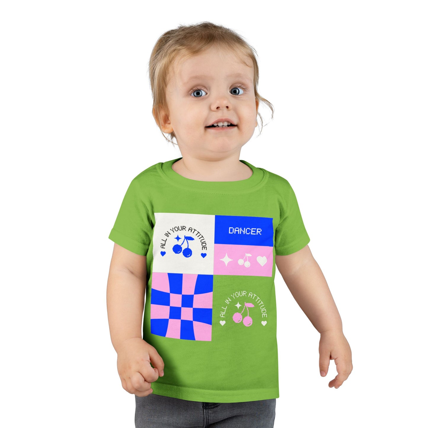 "Dancer – All in Your Attitude" Toddler Dance T-Shirt – Retro Graphic Short Sleeve Tee for Kids