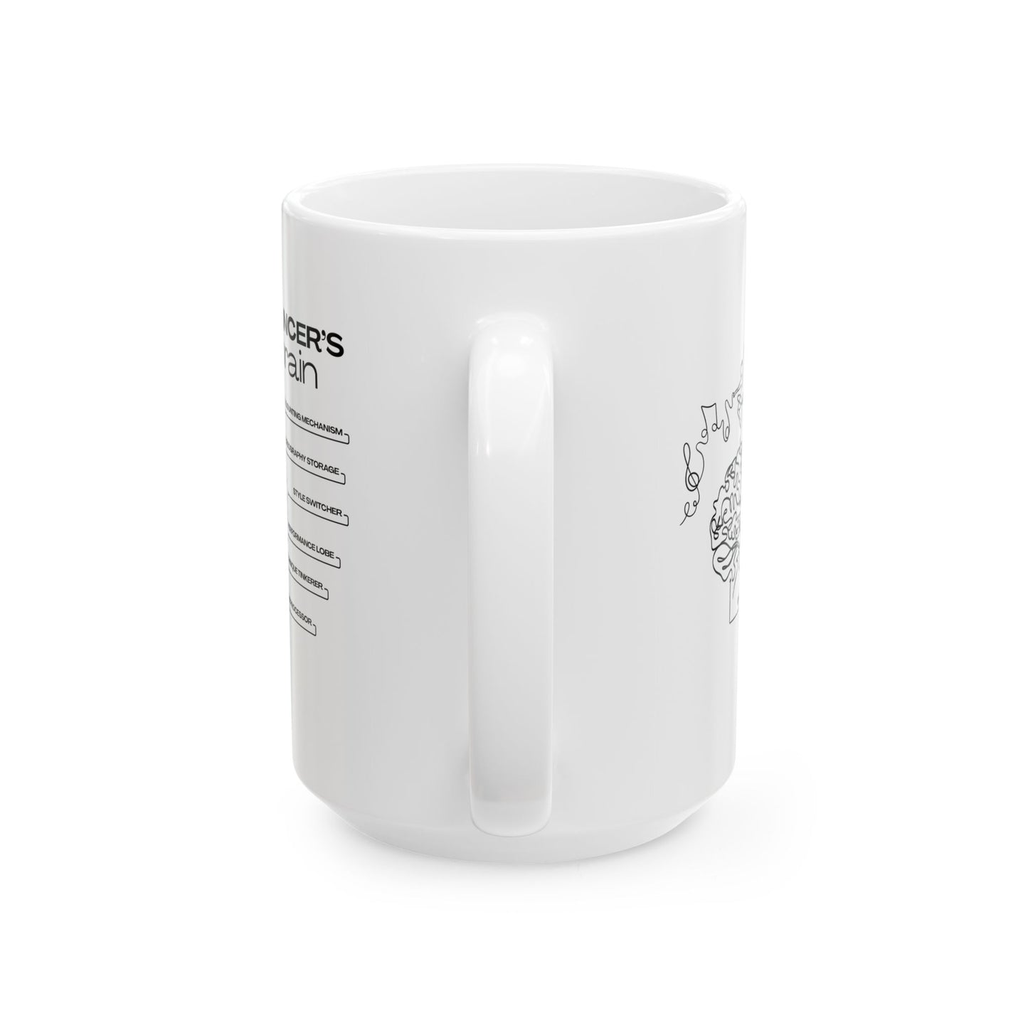 "Dancer’s Brain" Accent Coffee Mug – Funny Dance-Themed Mug with Option for Personalization for Dance Lovers
