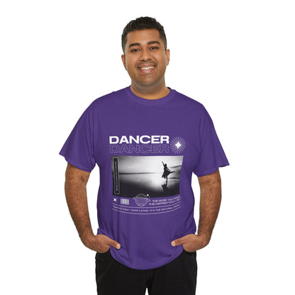 "Dancer" Arabesque Beach Scene Unisex Heavy Cotton Tee – Streetwear-Inspired Ballet Dance Graphic T-Shirt