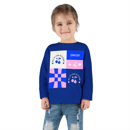 "Dancer – All in Your Attitude" Toddler Dance T-Shirt – Retro Graphic Long Sleeve Tee for Kids