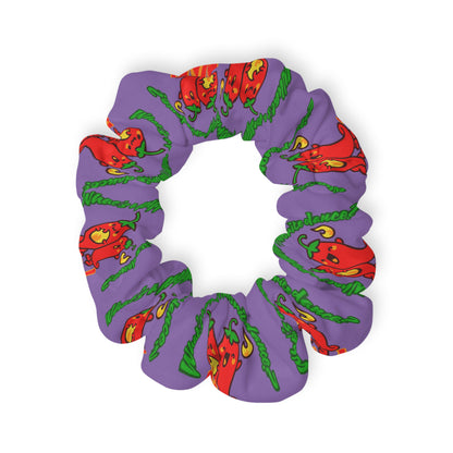 “What's a Pepper's Favorite Dance? Salsa!” Scrunchie – Funny Dance Pun Hair Accessory with Cute Pepper Graphic