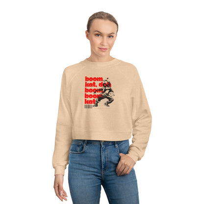 “Boom Kat” Bold Streetwear-Inspired Dance Graphic | Hip-Hop & Jazz Dance Sweatshirt for Dancers & Enthusiasts - Women’s Cropped Sweatshirt