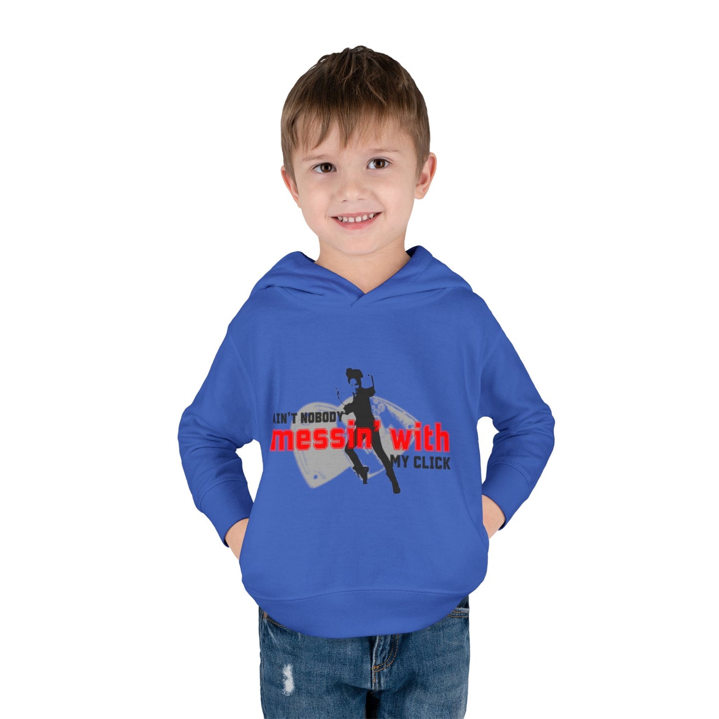 “Ain’t Nobody Messin’ With My Click” Toddler Pullover Hoodie – Tap Dance Graphic Sweatshirt with Tap Dancer Design for Kids