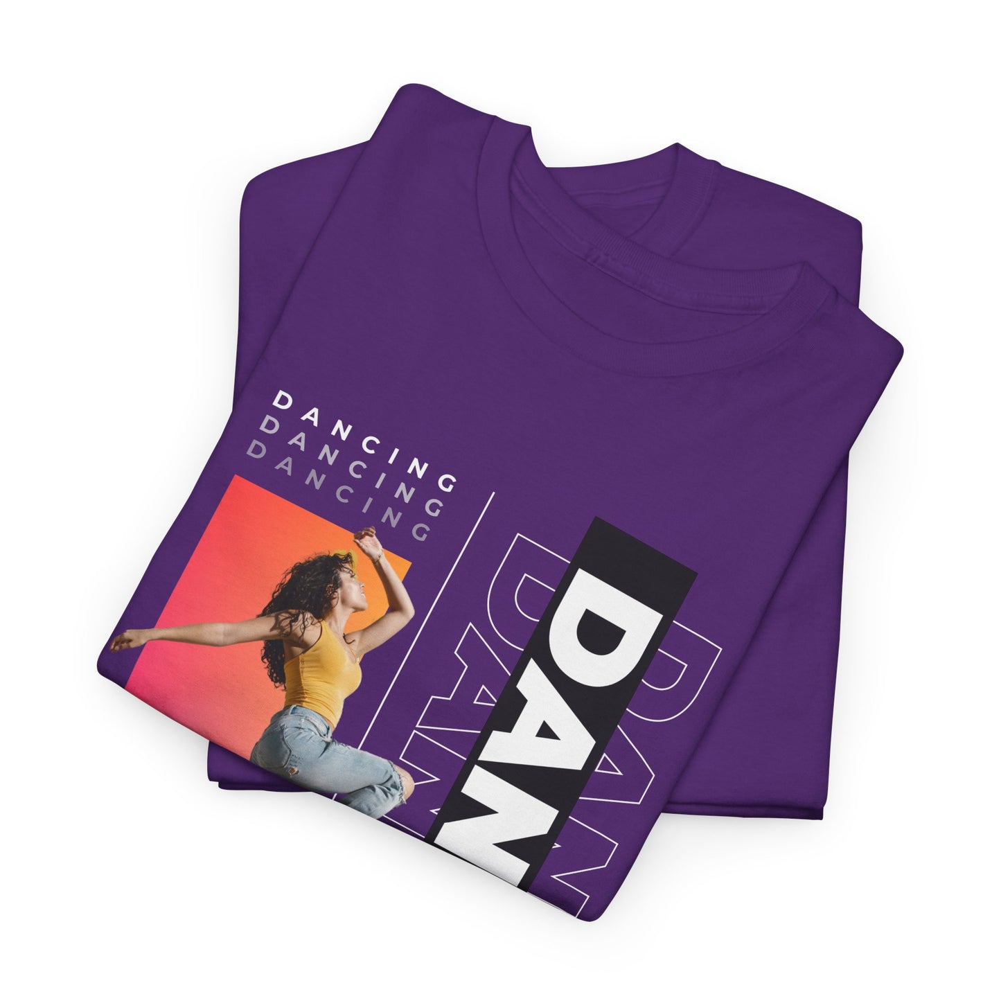 “Dancing” Streetwear-Inspired Female Dancer Unisex Heavy Cotton Tee – Urban Dance Graphic T-Shirt for Performers and Dance Lovers