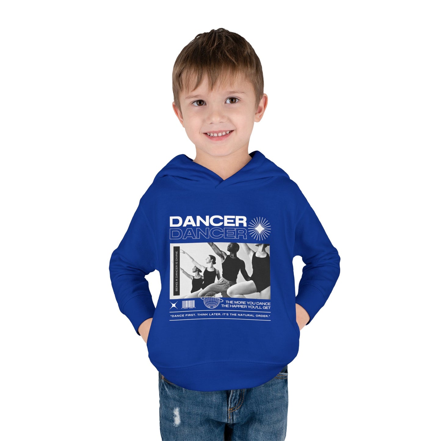 “Dancer” Toddler Pullover Hoodie – Streetwear-Inspired Ballet Barre Graphic Sweatshirt for Kids