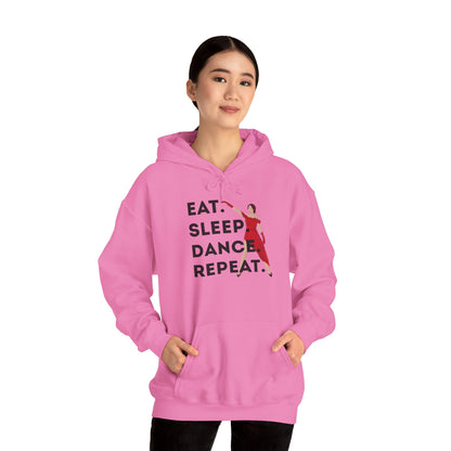 "Eat Sleep Dance Repeat" Unisex Dance Hoodie – Bold Graphic Sweatshirt for Dancers