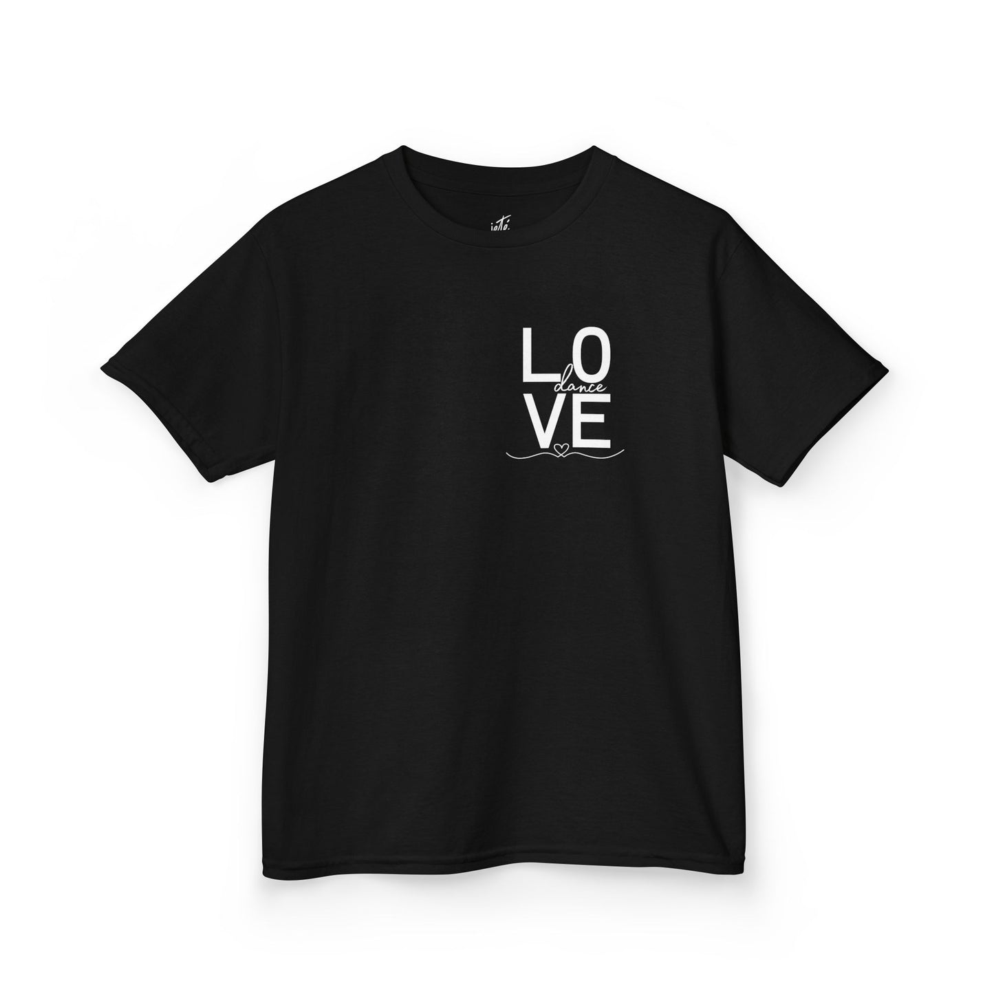 "LOVE Dance" Youth Short Sleeve Tee – Script Letter Graphic Dance Lover T-Shirt