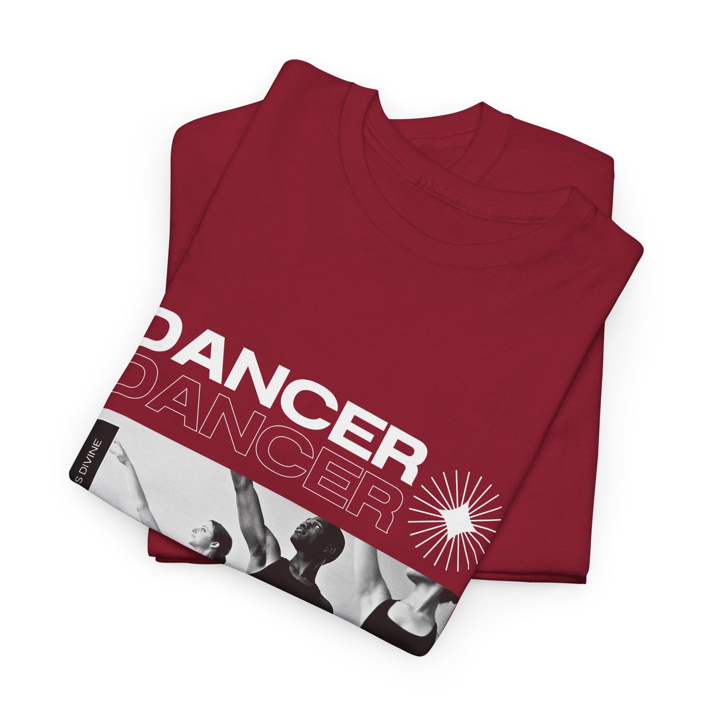 "Dancer" with ballet dancers at the Barre - Unisex Heavy Cotton Tee | Streetwear-Inspired Ballet Training Graphic T-Shirt for Dance Lovers