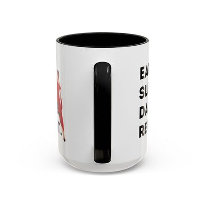 "Eat Sleep Dance Repeat" Accent Coffee Mug – Bold Dancer Graphic Ceramic Mug for Dance Lovers