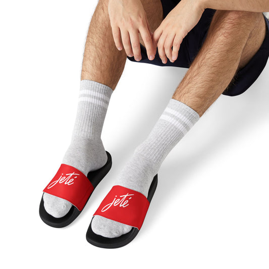 MEN'S SIZES - “Jeté” Official Logo Dance -Inspired Custom Footwear | Men’s Sandal Slides with Removable Straps