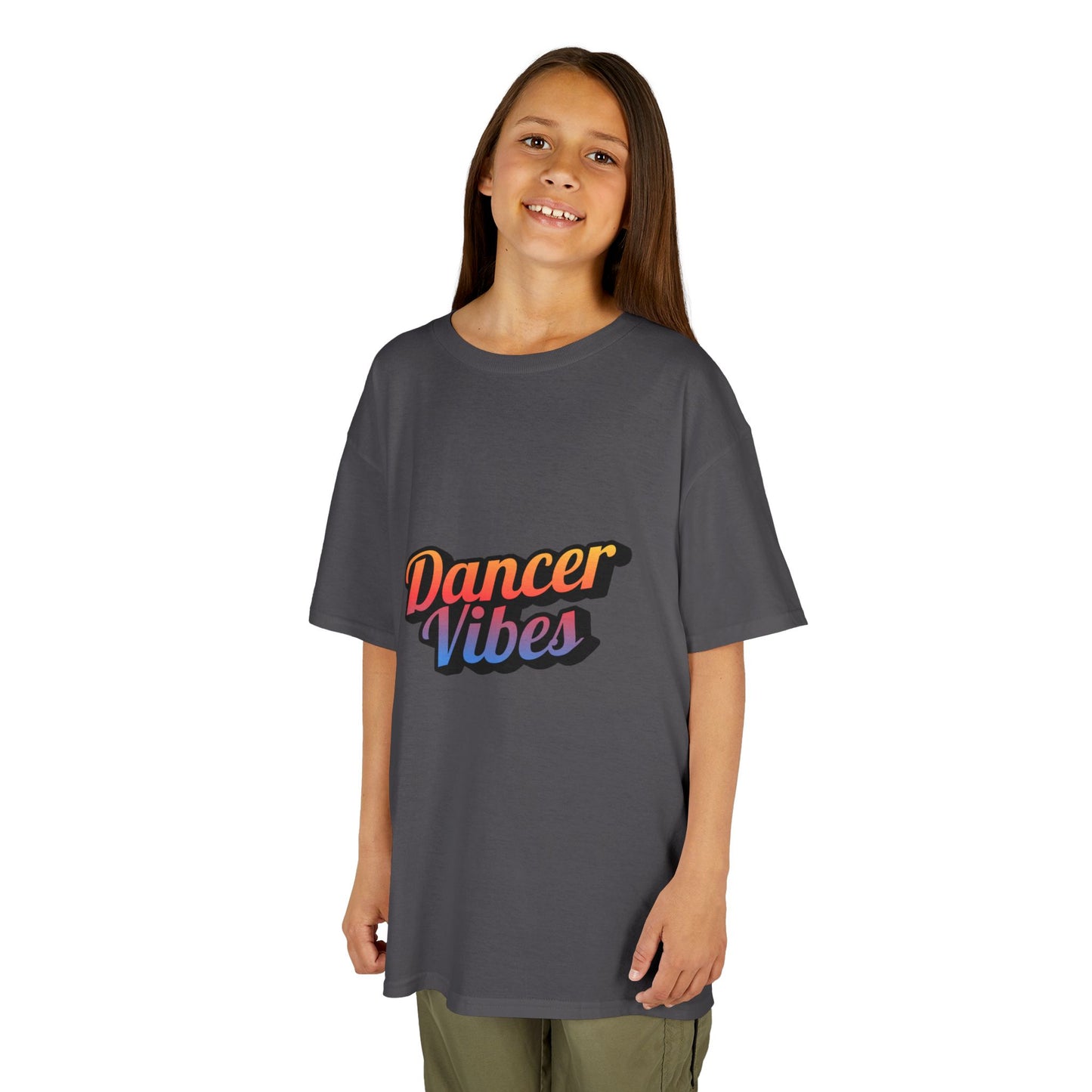 “Dancer Vibes” Colorful Graphic Tee for Kids | Dance-Themed Short Sleeve Shirt - Youth Dance T-Shirt