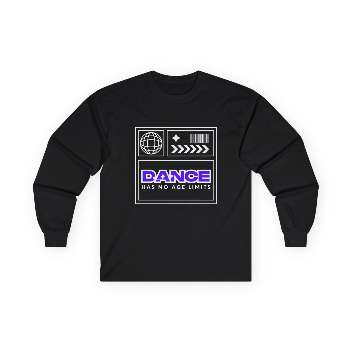 "Dance Has No Age Limits" Unisex Heavy Cotton Long Sleeve T-Shirt – Graphic Tee for Dancers of All Ages