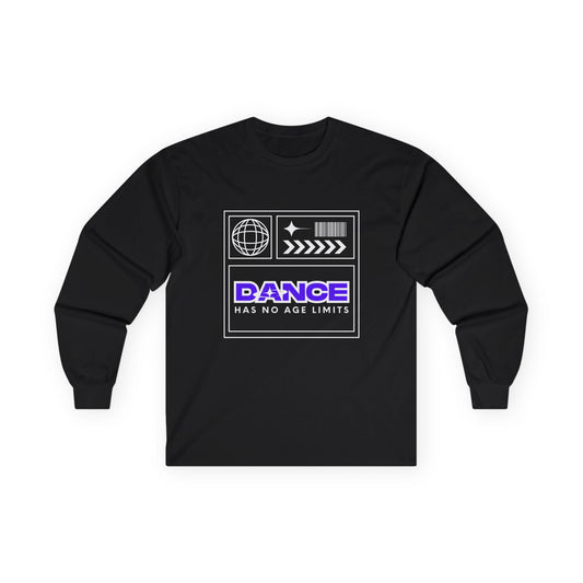 "Dance Has No Age Limits" Unisex Heavy Cotton Long Sleeve T-Shirt – Graphic Tee for Dancers of All Ages