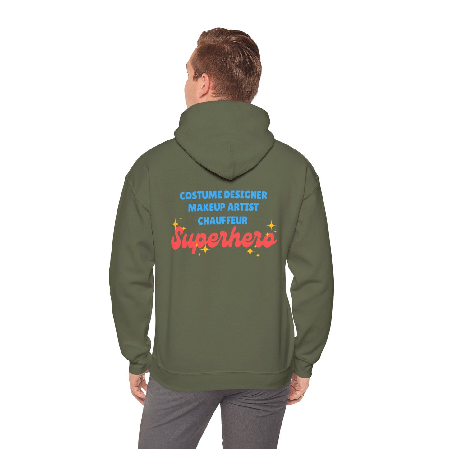 "Dance Mom" Superhero Hoodie – Floral Front Graphic & Fun Back Design | Unisex Hooded Sweatshirt for Proud Dance Parents