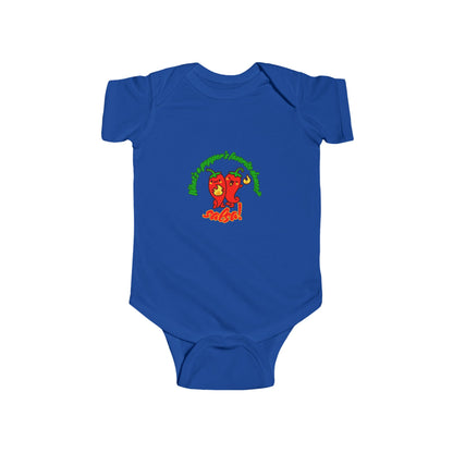 "What's a Pepper's Favorite Dance? Salsa!" Infant Short Sleeve Bodysuit – Cute Dance Pun Graphic Baby Outfit for Jeté Dance Fans