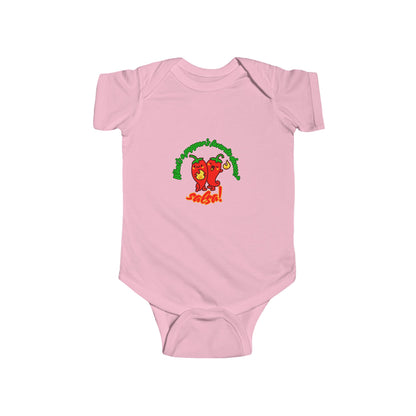 "What's a Pepper's Favorite Dance? Salsa!" Infant Short Sleeve Bodysuit – Cute Dance Pun Graphic Baby Outfit for Jeté Dance Fans