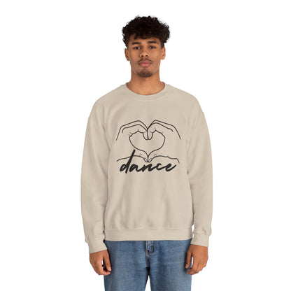 Dance Heart Hands Unisex Crewneck Sweatshirt – Hand Heart Graphic Dance Lover Pullover