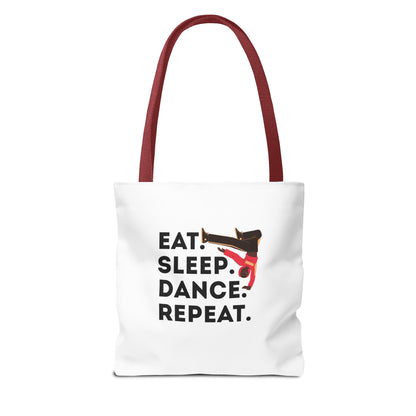 "Eat Sleep Dance Repeat" B-Boy Canvas Tote Bag – Hip-Hop Dancer Graphic Dance Tote for Everyday Use