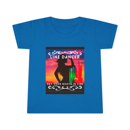 "Line Dancer – Get Your Boots in Line" Toddler Dance T-Shirt – Western-Inspired Short Sleeve Tee for Kids