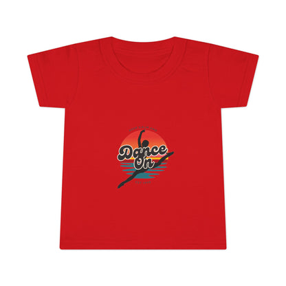 "Keep Calm and Dance On" Toddler Dance T-Shirt – Retro Graphic Short Sleeve Tee for Kids