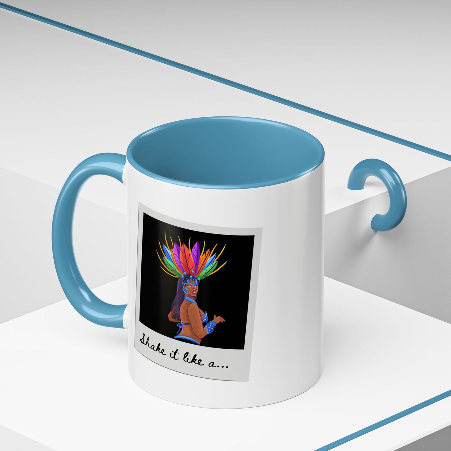 "Shake It Like a..." Accent Coffee Mug – Fun Dance Quote Ceramic Mug for Dancers and Music Lovers