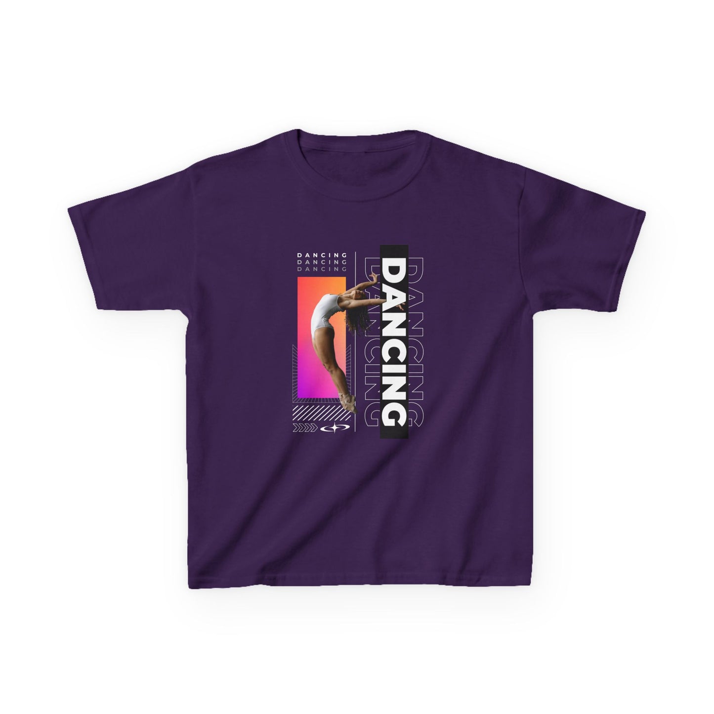 “Dancing” Youth Short Sleeve T-Shirt – Streetwear-Inspired Female Dancer Graphic – Stylish Kids Dance Apparel Tee