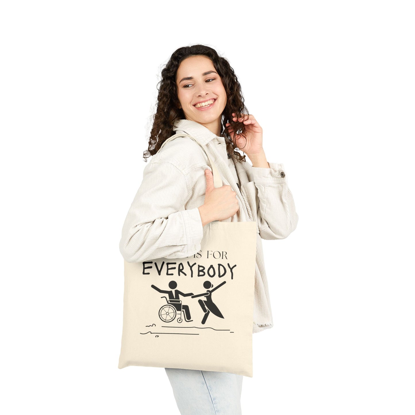 “Dance Is for Everybody” Cotton Canvas Tote Bag – Inclusive Dance Tote with Empowering Design