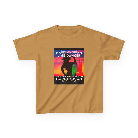 "Line Dancer – Get Your Boots in Line" Youth Short Sleeve Tee – Western-Inspired Country Dance Shirt for Kids