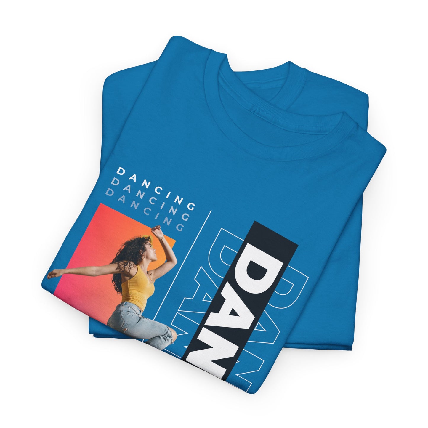 “Dancing” Streetwear-Inspired Female Dancer Unisex Heavy Cotton Tee – Urban Dance Graphic T-Shirt for Performers and Dance Lovers