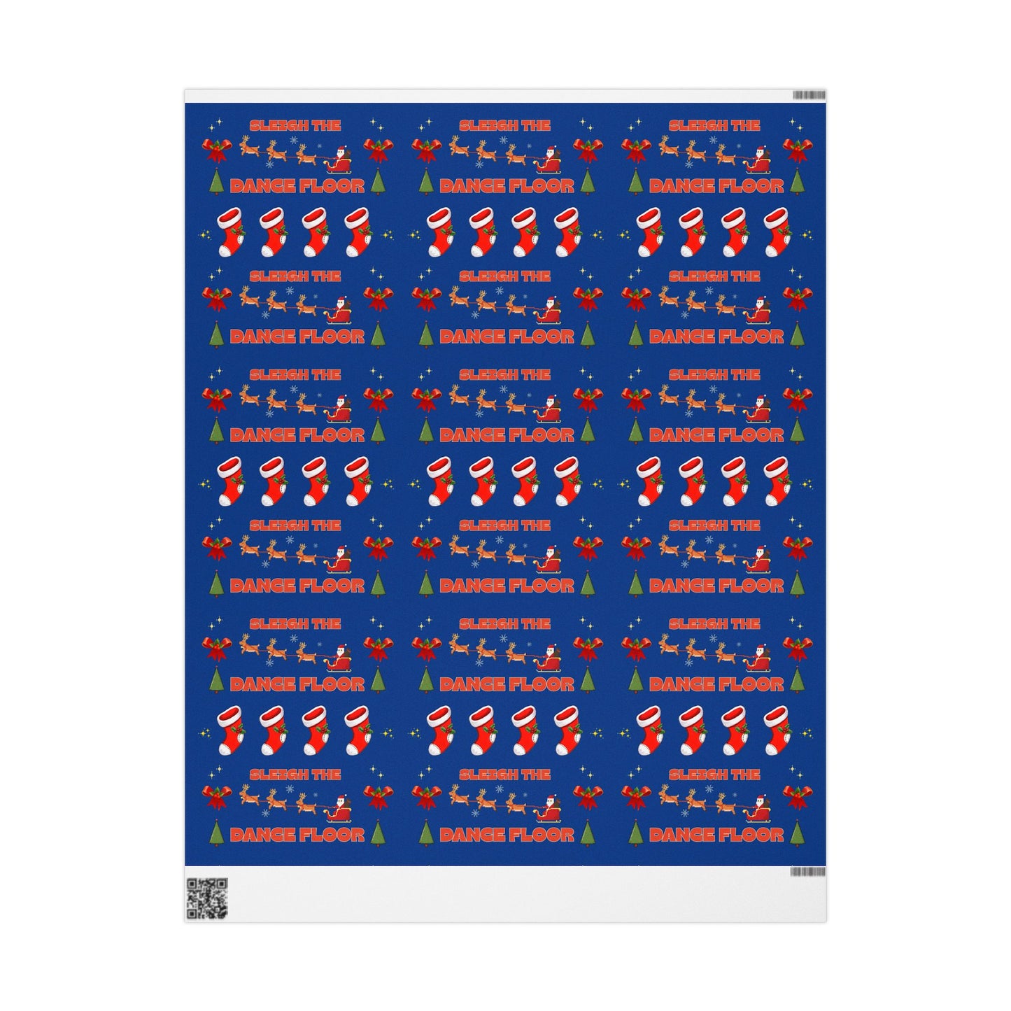 “Sleigh the Dance Floor” Christmas Wrapping Paper – Cute Retro Video Game–Style Holiday Gift Wrap for Dancers, Perfect for Dance Studios & Ballet Lovers