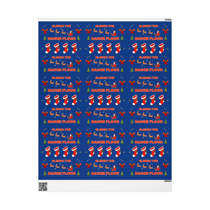 “Sleigh the Dance Floor” Christmas Wrapping Paper – Cute Retro Video Game–Style Holiday Gift Wrap for Dancers, Perfect for Dance Studios & Ballet Lovers