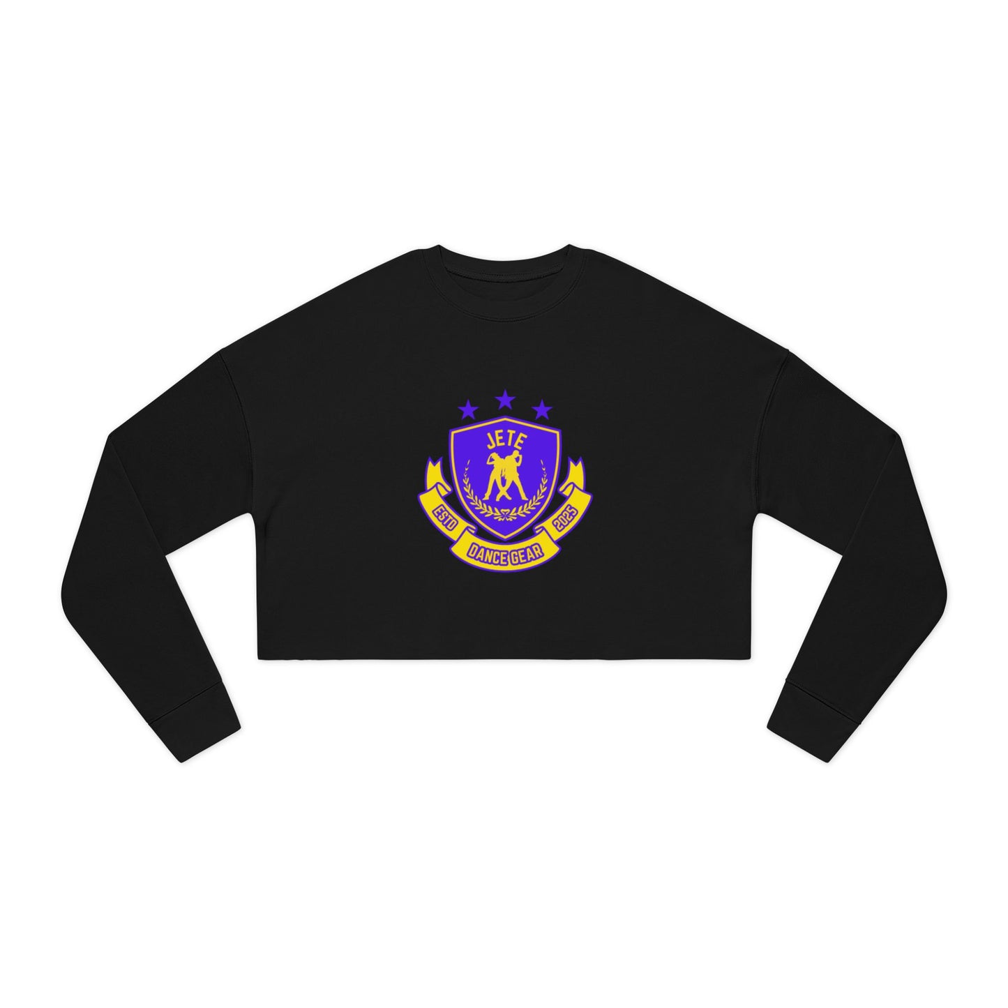 "Jeté Dance Gear" Women’s Cropped Dance Sweatshirt – Bold Collegiate-Inspired Graphic | Trendy Ballet & Studio Apparel for Dancers