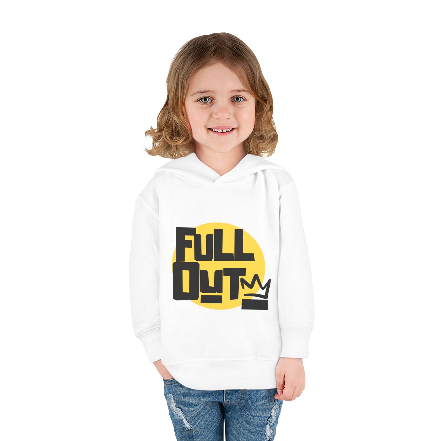 "Full Out" Toddler Pullover Hoodie – Bold Streetwear-Inspired Dance Graphic Fleece Sweatshirt for Kids