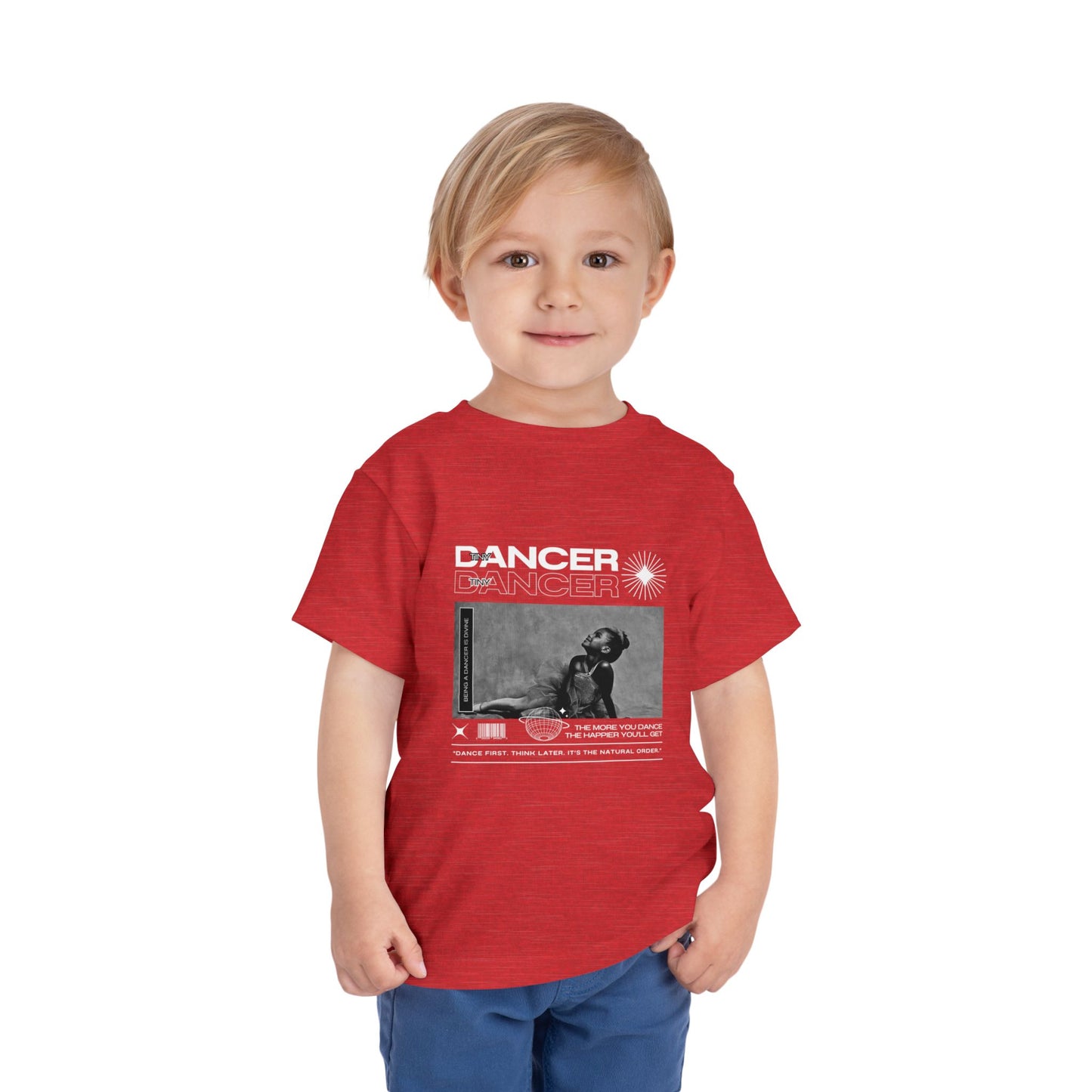 “Tiny Dancer" Toddler Short Sleeve T-Shirt – Streetwear-Inspired Recital Photo Graphic Tee for Kids