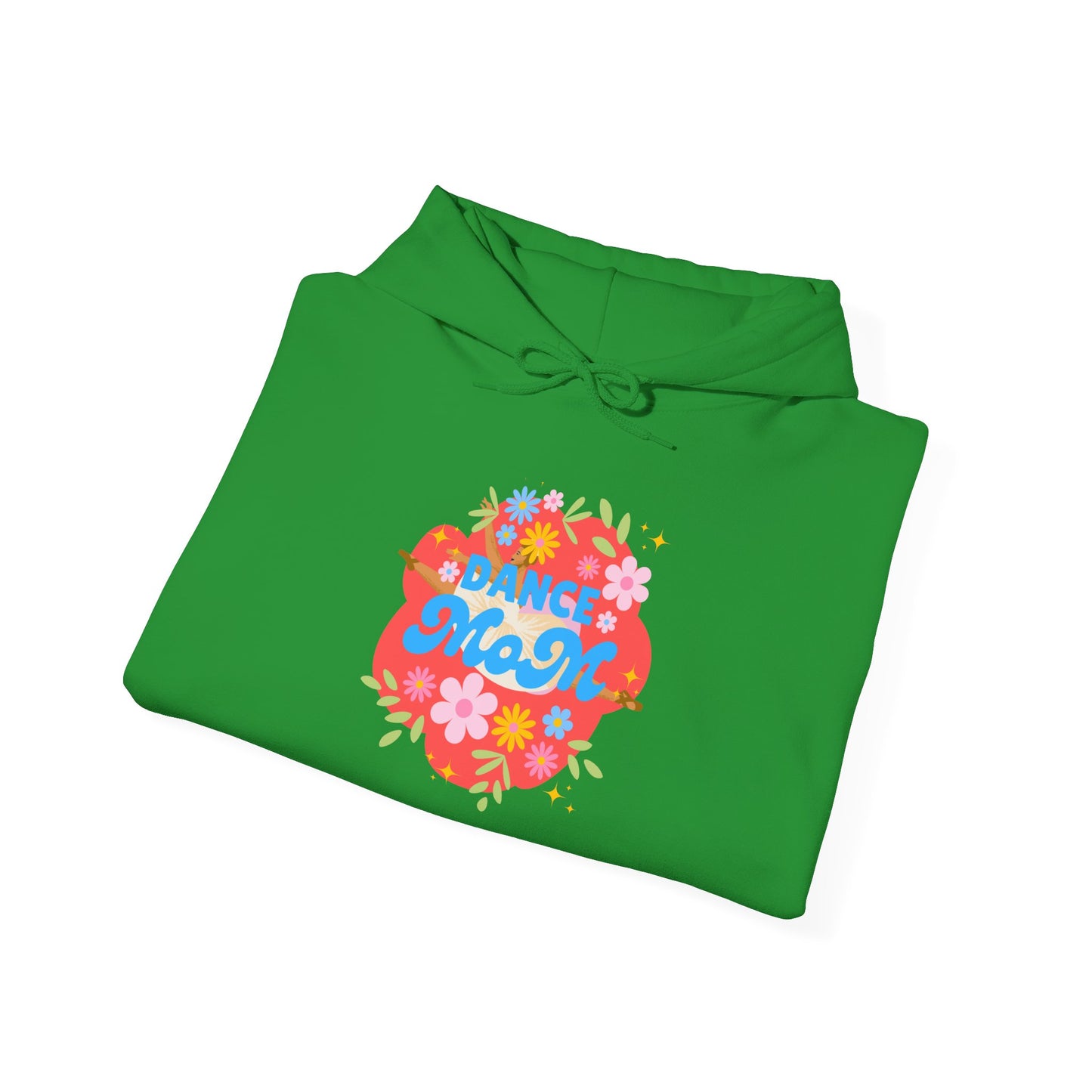 "Dance Mom" Superhero Hoodie – Floral Front Graphic & Fun Back Design | Unisex Hooded Sweatshirt for Proud Dance Parents