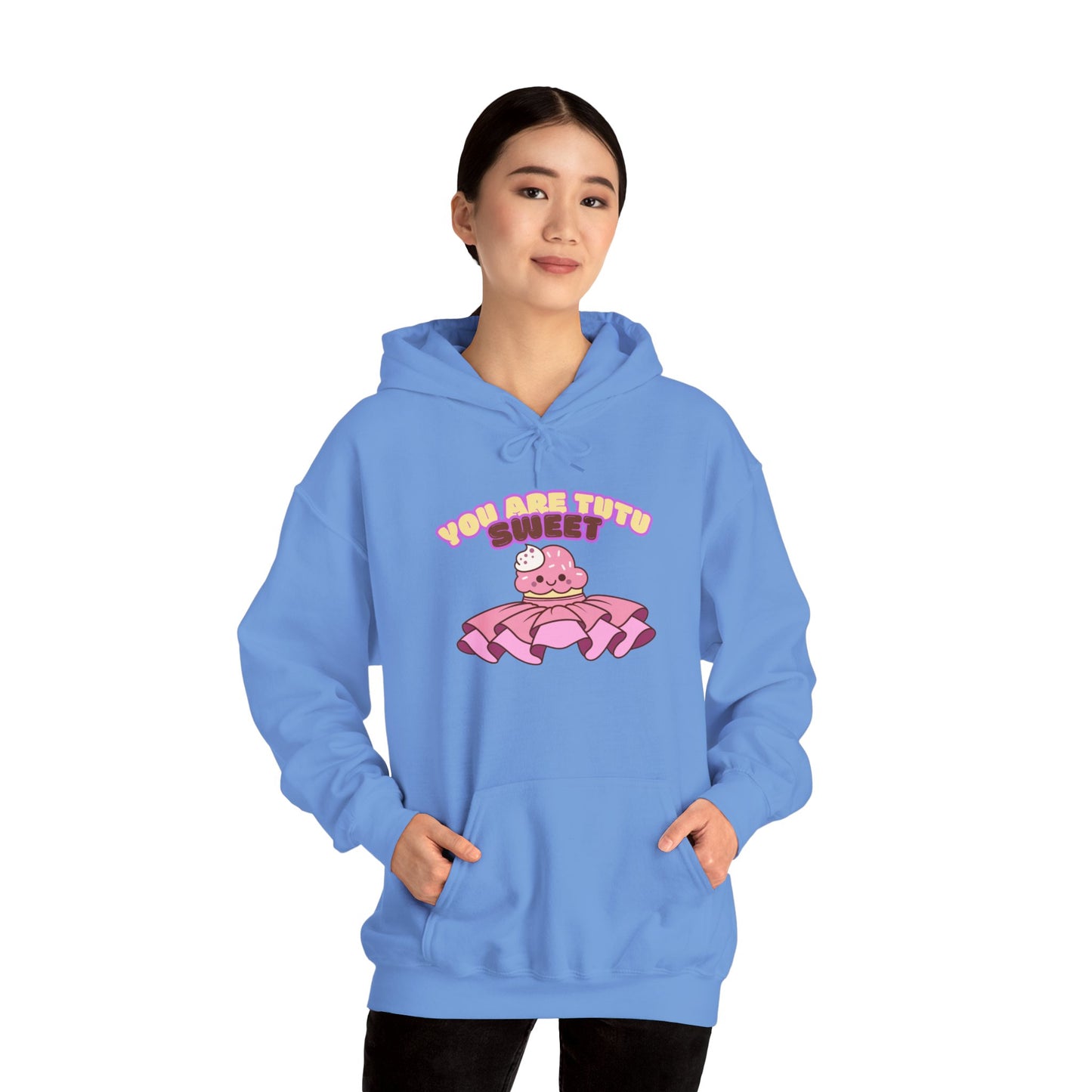 "You Are Tutu Sweet" Unisex Heavy Blend Hooded Sweatshirt – Kawaii Cupcake in Tutu Dance Graphic Hoodie for Adults and Teens