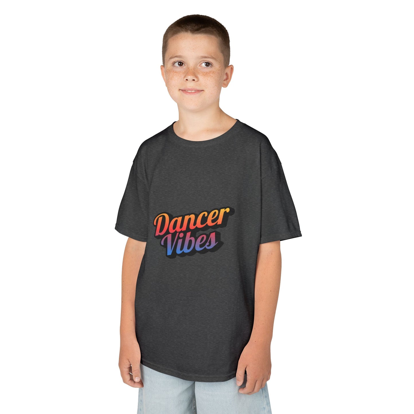 “Dancer Vibes” Colorful Graphic Tee for Kids | Dance-Themed Short Sleeve Shirt - Youth Dance T-Shirt