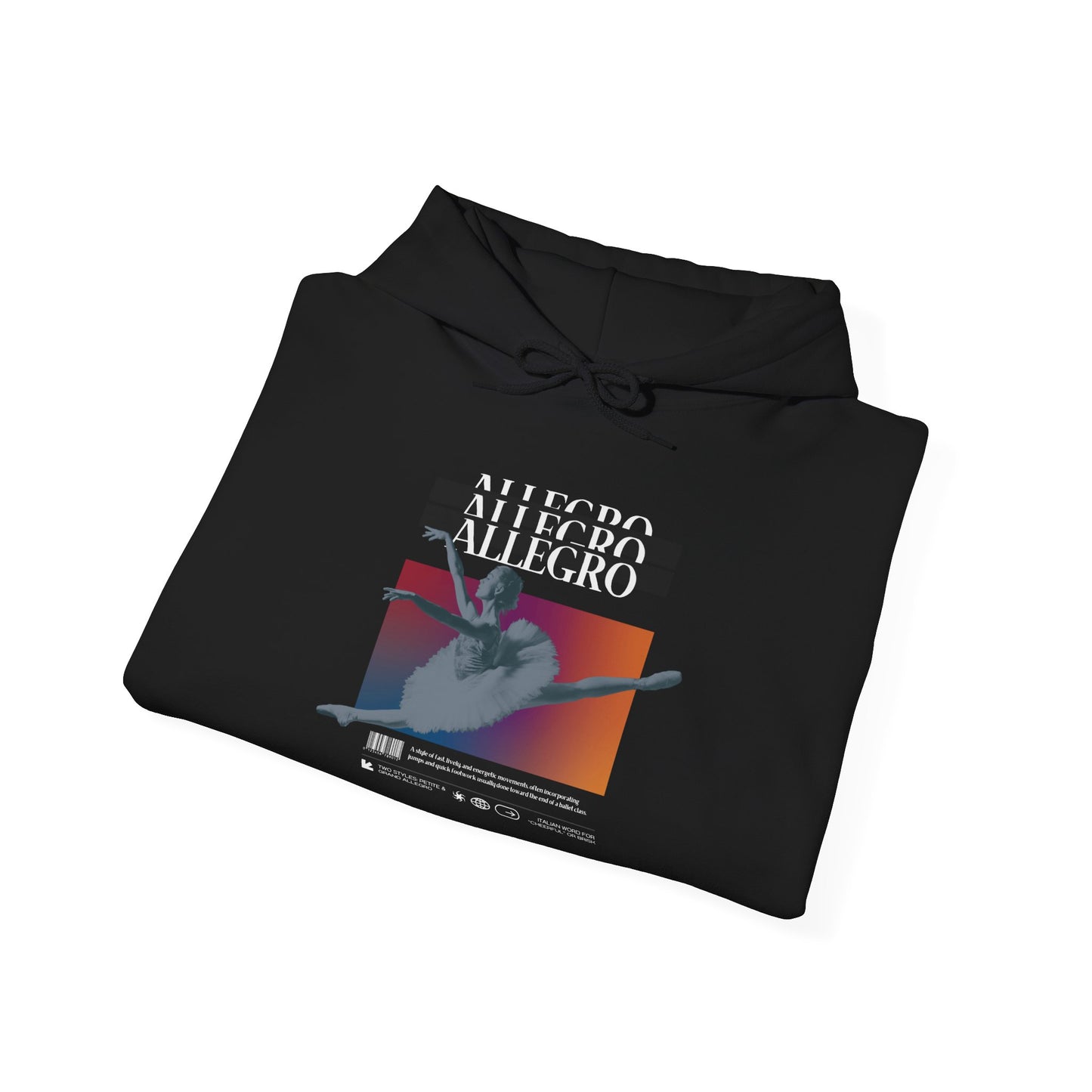 "Allegro" Ballet Definition Hoodie – Unisex Streetwear-Inspired Dance Sweatshirt with Ballerina Graphic