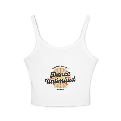 "Dance Unlimited – Potential & Growth" Women’s Spaghetti Strap Tank Top – Retro Dance Graphic | Inspirational Studio Apparel for Dancers & Performers