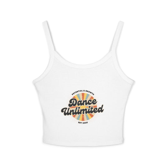 "Dance Unlimited – Potential & Growth" Women’s Spaghetti Strap Tank Top – Retro Dance Graphic | Inspirational Studio Apparel for Dancers & Performers