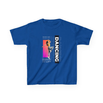 "Dancing" Youth Short Sleeve T-Shirt – Streetwear-Inspired Design with Female Dancer Graphic – Trendy Dance Apparel for Kids
