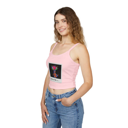 "Shake It Like a..." Women’s Spaghetti Strap Tank Top – Carnival-Inspired Samba Dancer Graphic | Fun Festival & Dancewear Top for Performers & Party Lovers