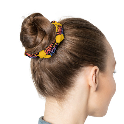 “Dancer Vibes” Scrunchie – Colorful Text Dance Hair Accessory for Performers and Dance Lovers