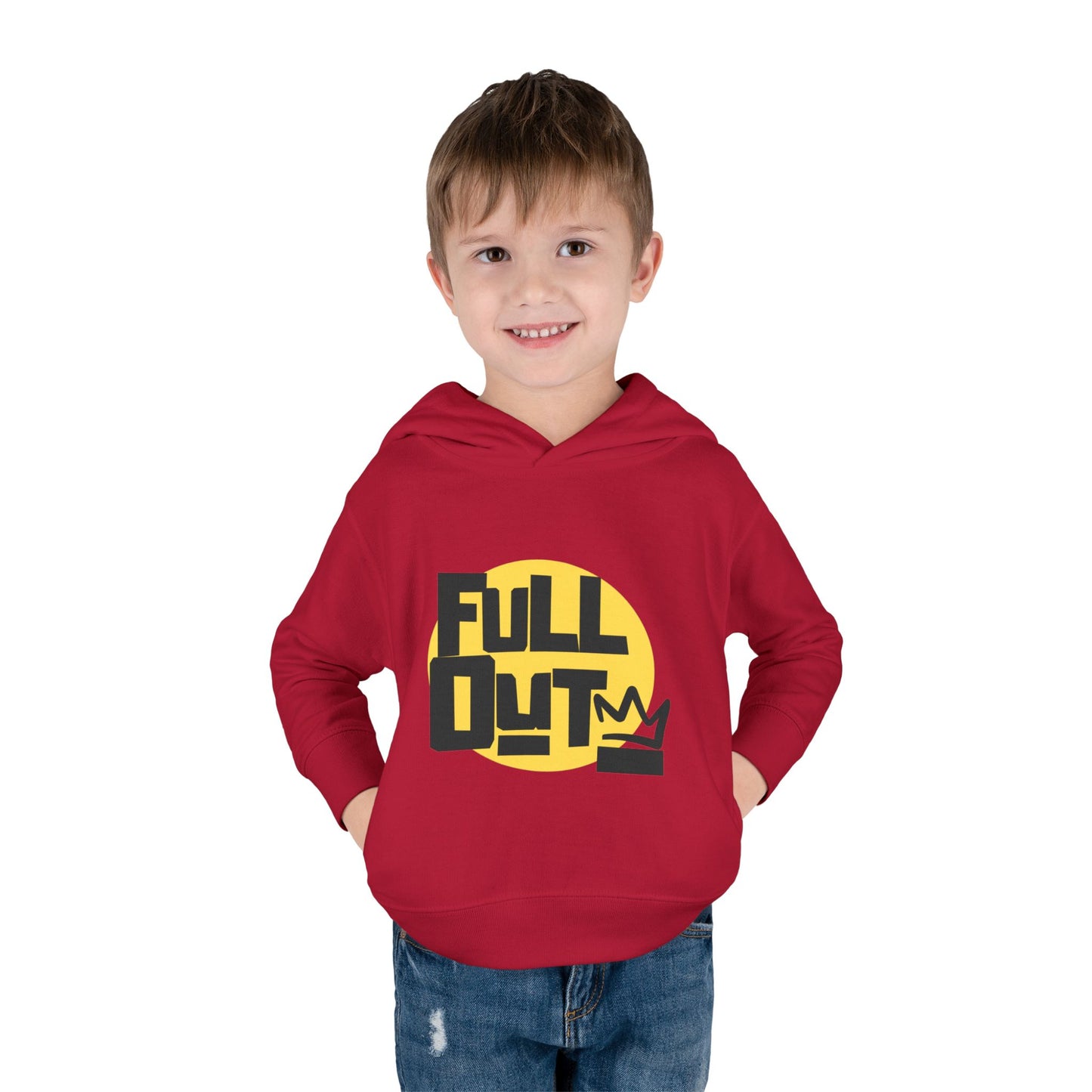 "Full Out" Toddler Pullover Hoodie – Bold Streetwear-Inspired Dance Graphic Fleece Sweatshirt for Kids