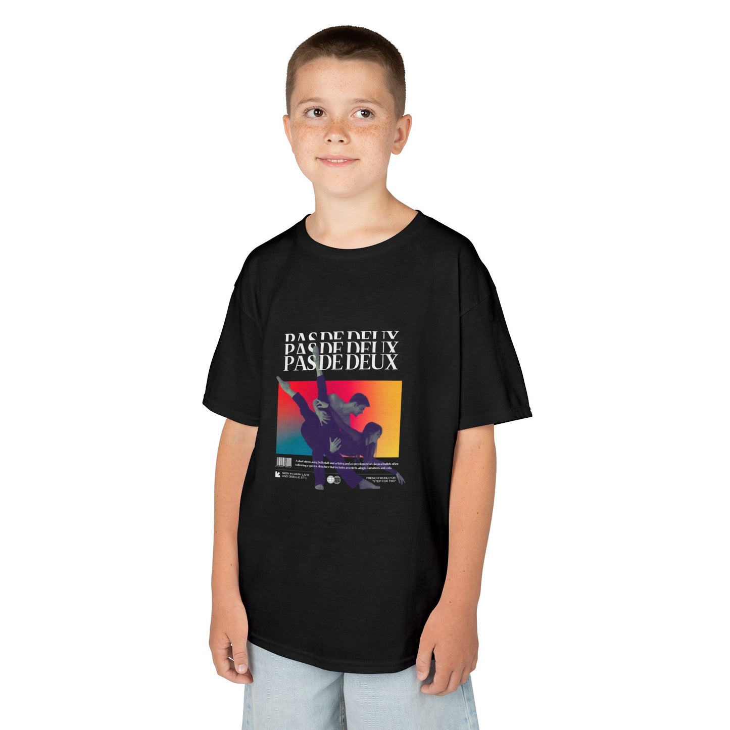 “Pas De Deux” Youth Short Sleeve Ballet Definition Tee – Streetwear-Inspired Dance T-Shirt with Partnering Dancers Graphic