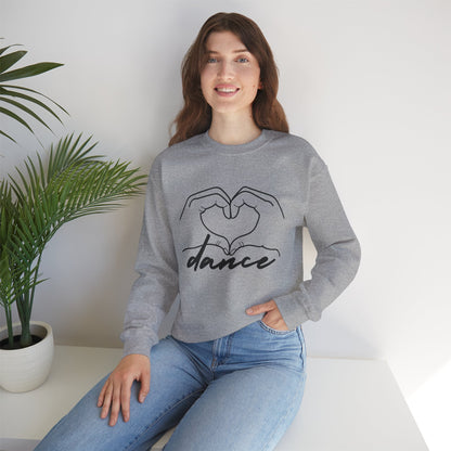Dance Heart Hands Unisex Crewneck Sweatshirt – Hand Heart Graphic Dance Lover Pullover