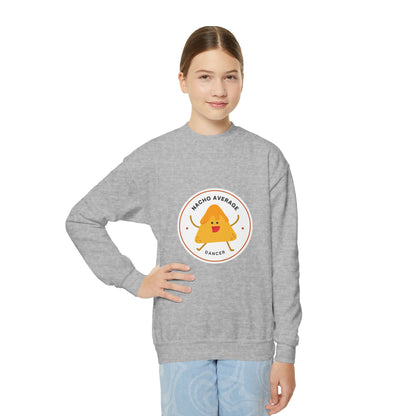 "Nacho Average Dancer" – Funny Youth Crewneck Dance Sweatshirt | Cute Nacho Graphic Kids Pullover