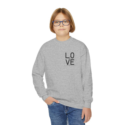 "LOVE Dance" Youth Crewneck Sweatshirt – Script Letter Graphic Dance Lover Pullover